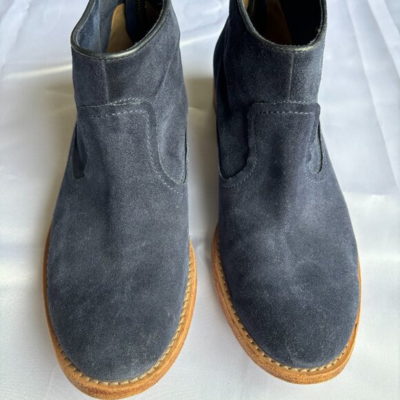 Women's Navy Blue Suede Johnston & Murphy Booties - Picture 2 of 6